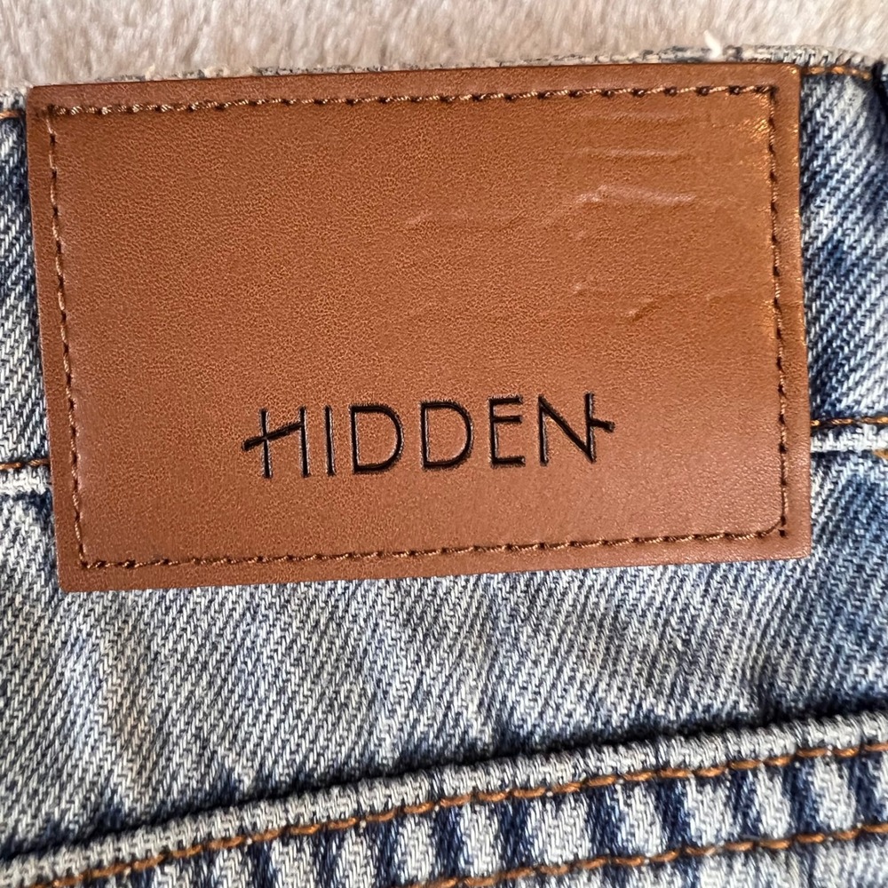 Hidden Jeans Nori High Rise Wide Leg Light Wash Raw Hem Denim Size 29 - Picture 9 of 11